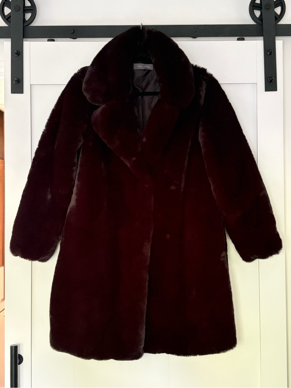 New Suzy Shier Plush Teddy Coat in Black